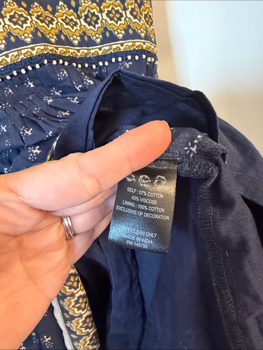 Sea New York Navy and Gold Paisley-Trim Mini Dress - Picture 5 of 6
